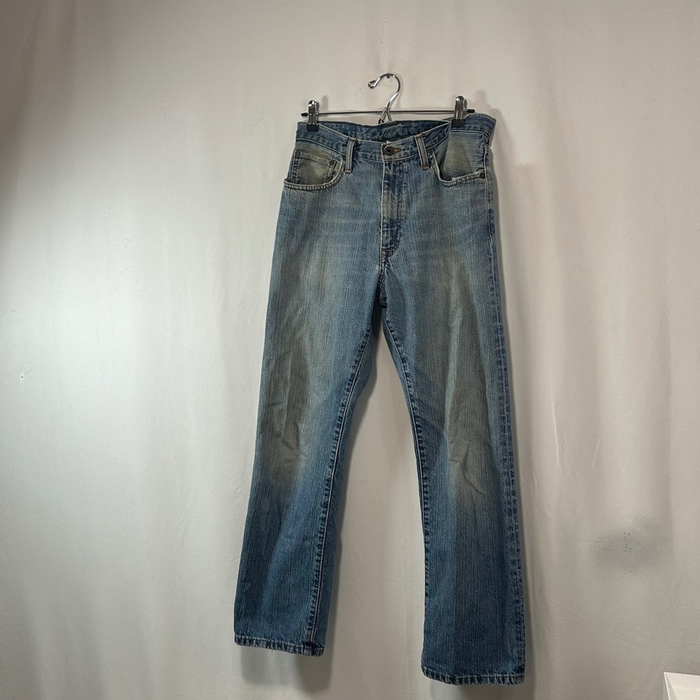 Eddie Bauer Relaxed‎ Fit Jeans Mens 30x30 Light Wash Blue Denim Distressed Jeans